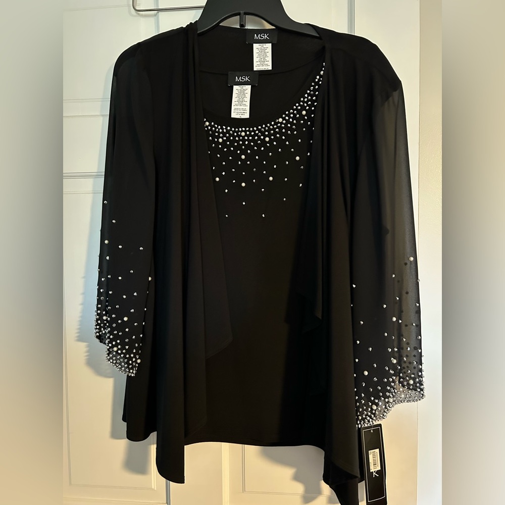 2 piece black dressy top